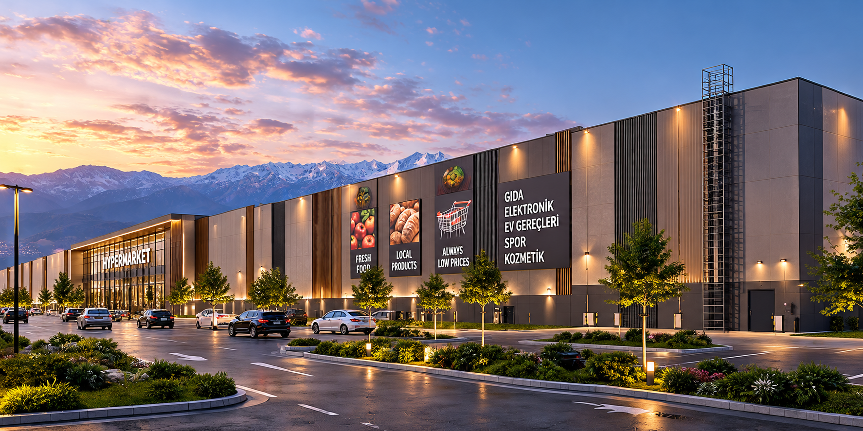 Kazakistan Almatı AVM ve hipermarket inşaat projesi görseli