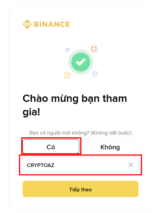 Hoàn tất tạo tài khoản