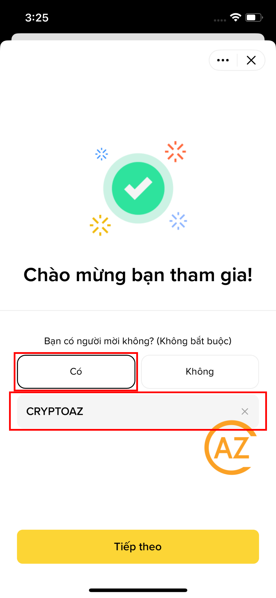 Hoàn tất tạo tài khoản