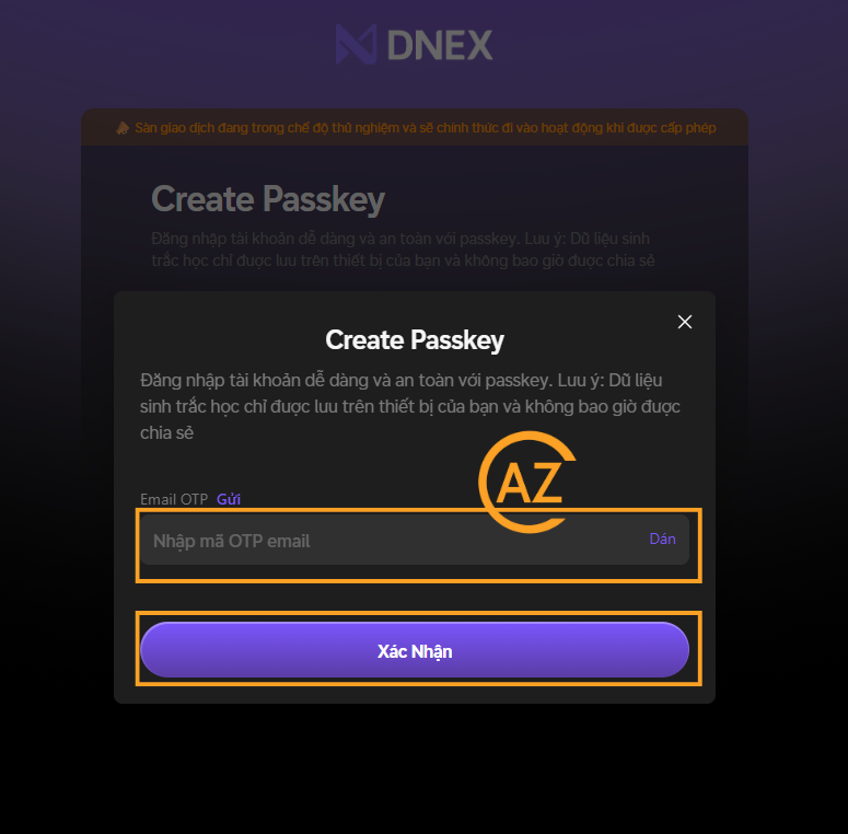 At this step, you can skip to complete later, but it is recommended to create a passkey