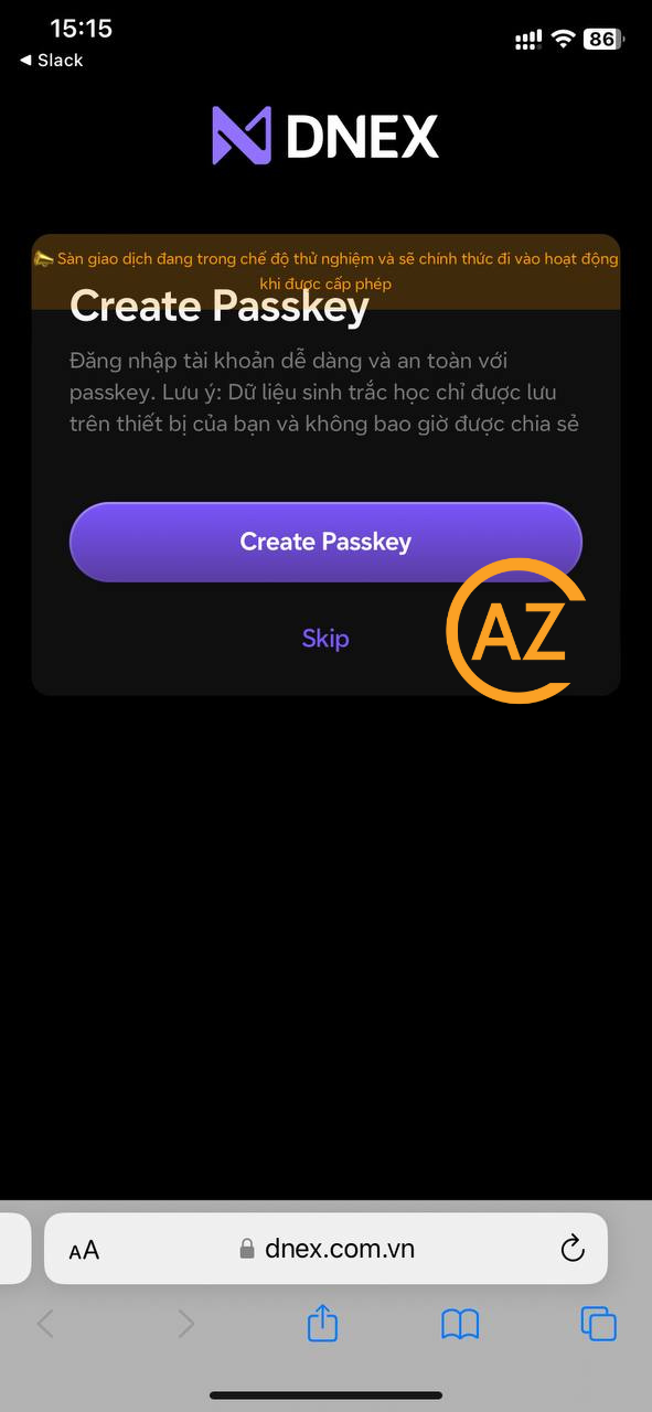 Create passkey