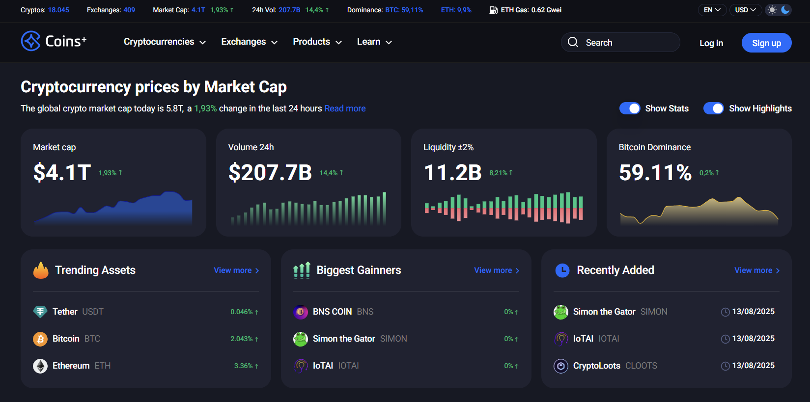 Coins.Plus project preview
