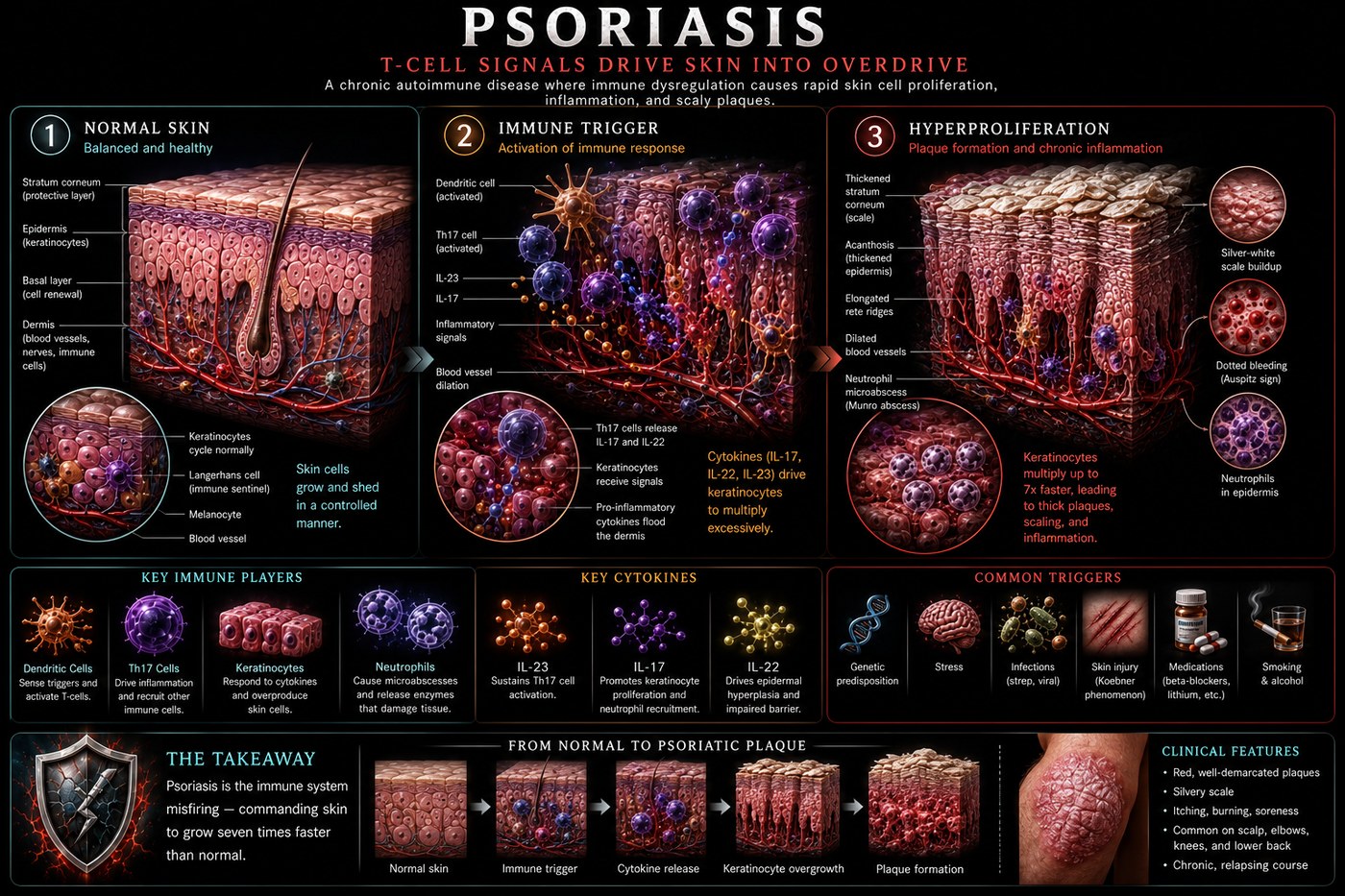 Illustration: the immune mechanism of Psoriasis