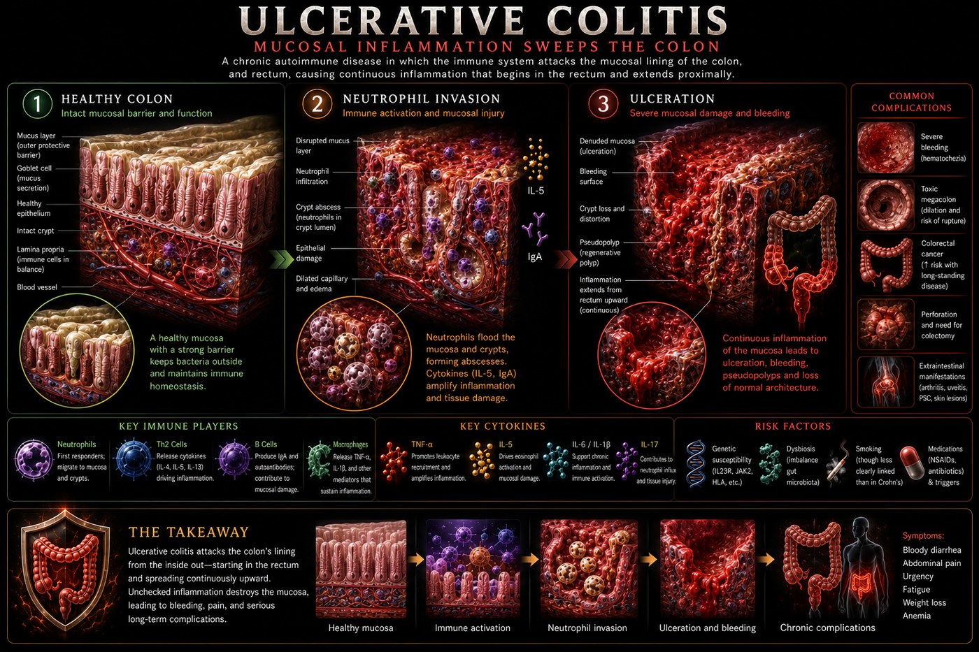 Illustration: the immune mechanism of Ulcerative Colitis