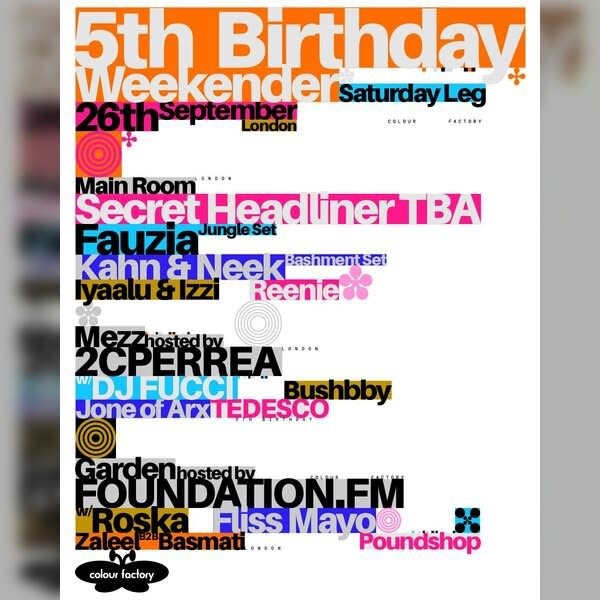 Colour Factory 5th Birthday at Colour Factory