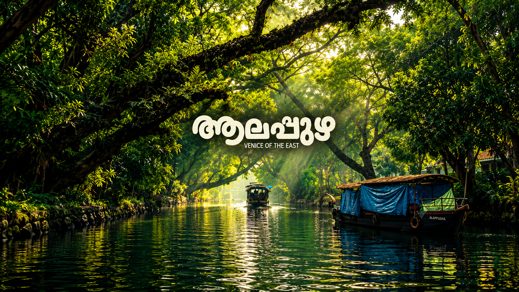 Alappuzha backwaters at golden hour