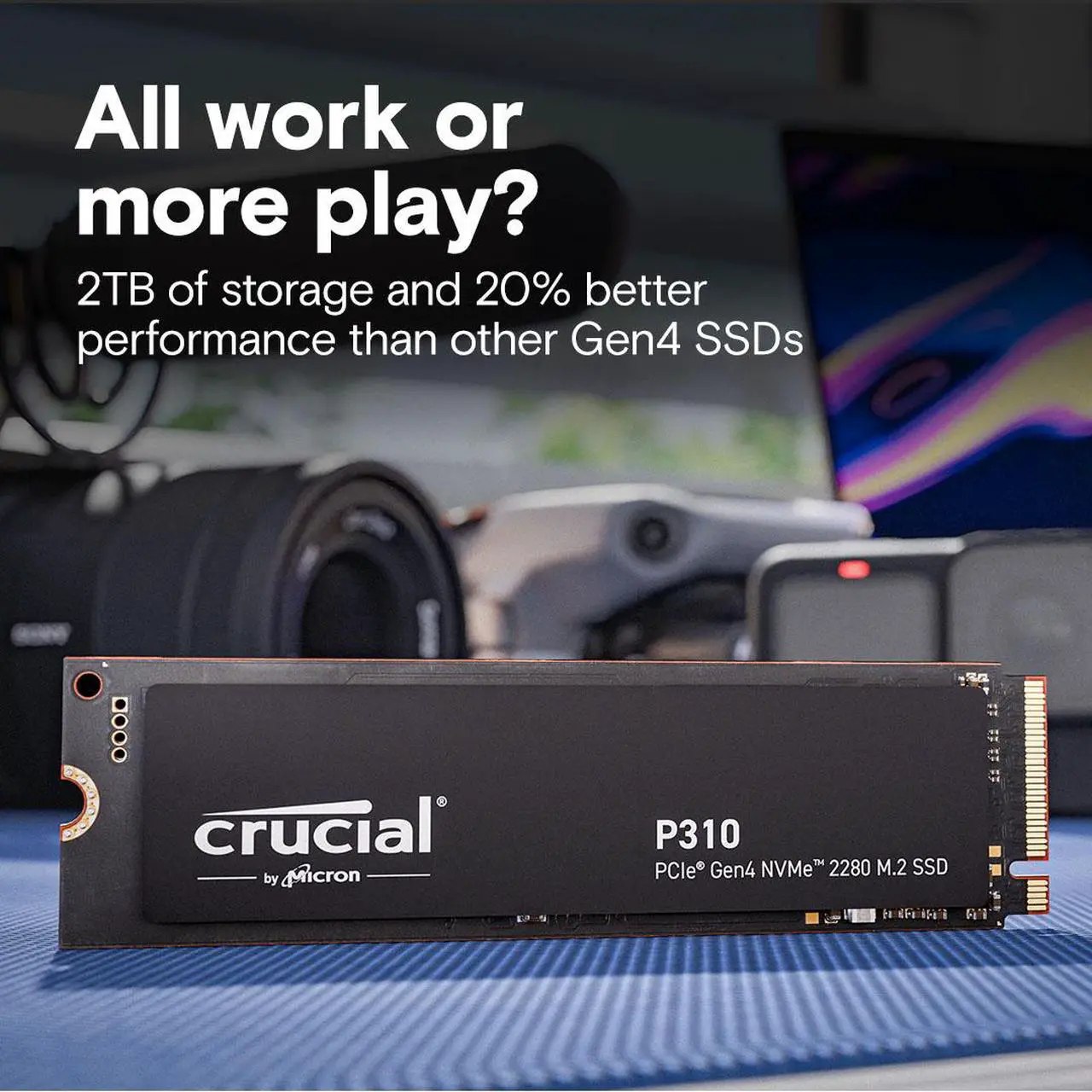 Crucial P310 1TB PCIe Gen4 2230 NVMe M.2 SSD - Up to 7,100 MB/s - Uplevel Your Console - Internal Solid State Drive (PC) - CT1000P310SSD2 - Nuevo vista 3