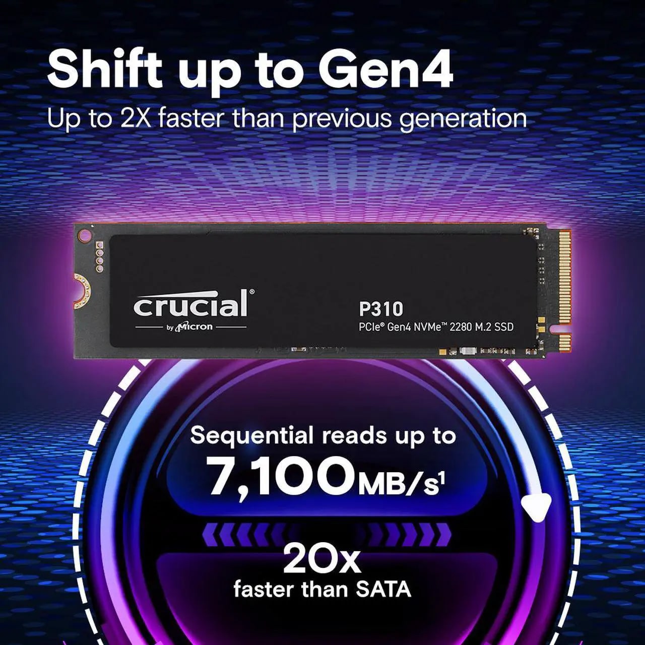 Crucial P310 1TB PCIe Gen4 2230 NVMe M.2 SSD - Up to 7,100 MB/s - Uplevel Your Console - Internal Solid State Drive (PC) - CT1000P310SSD2 - Nuevo vista 2