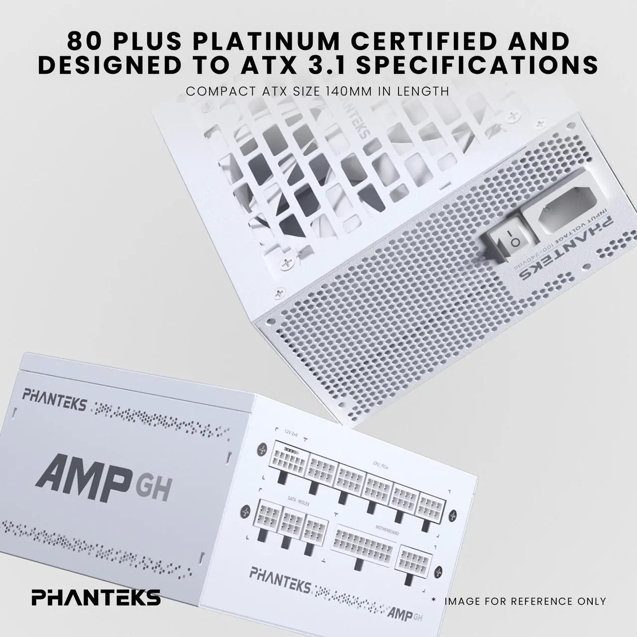 Phanteks Revolt 1000W 80PLUS Platinum, ATX 3.0, PCIe 5.0, Fully Modular, Cable-less, Power Supply Unit Only (cables sold separately), Black - Nuevo vista 3