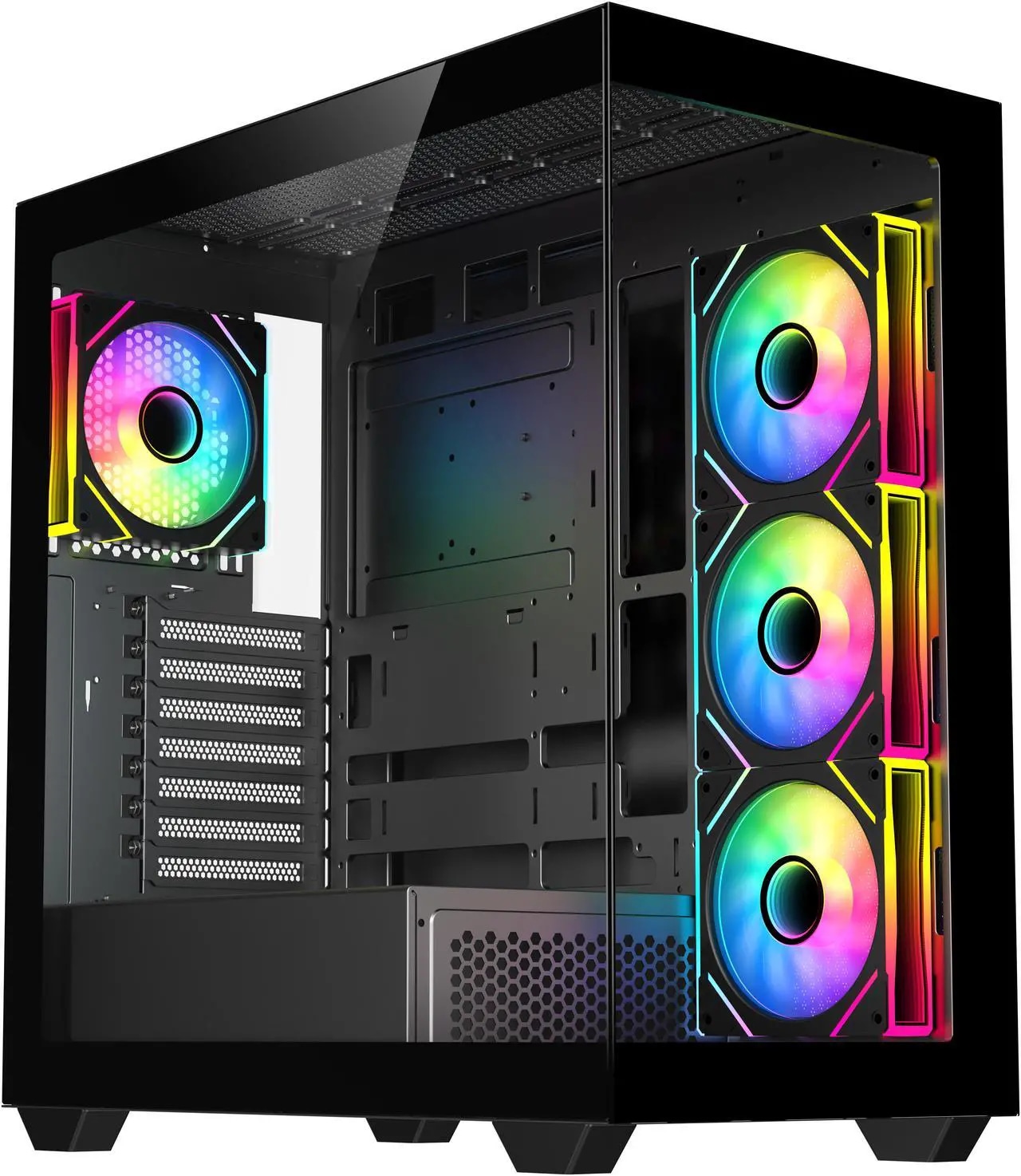 NZXT H7 Flow (2024) Mid-Tower Case - All White-CM-H72FW-01 - Nuevo vista 3