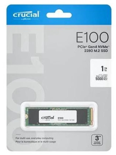 Crucial E100 M.2 2280 1TB PCI-Express 4.0 x4 PCIe Internal Solid State Drive (SSD) - Nuevo — eSwappa Store
