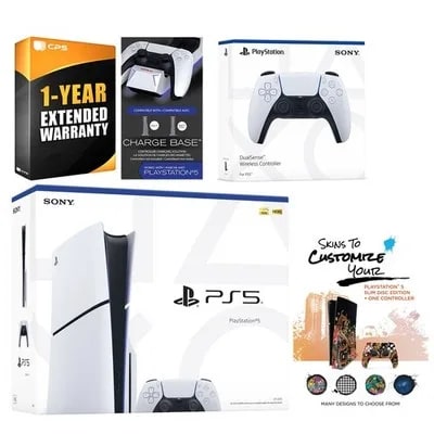 Sony Playstation 5 Slim Disc Console + Extra Controller + Dual Charging Station — eSwappa Store