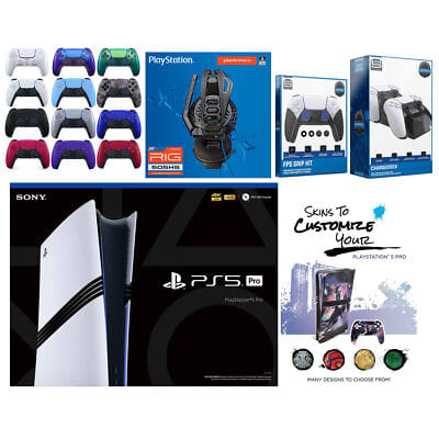 Sony PS5 Pro + Controller, Headset, MightySkins Code, 2 Year Warranty — eSwappa Store