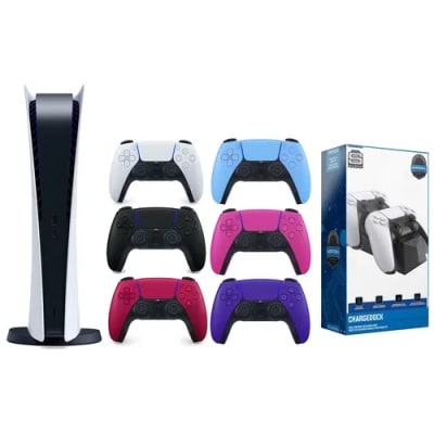 Sony Playstation 5 Digital Version with Extra Controller and Charge Dock Bundle — eSwappa Store