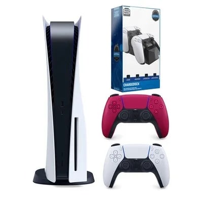 Sony Playstation 5 Disc PS5 with Extra Controller and Charging Dock Bundle — eSwappa Store