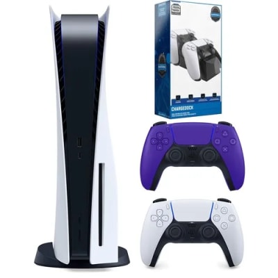 Sony Playstation 5 Disc PS5 w/Extra Controller,Charging Station Galactic Purple — eSwappa Store