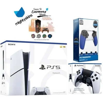 Sony PlayStation 5 Slim Disc Console w/ Extra EDGE Controller & Trigger Stop Kit — eSwappa Store