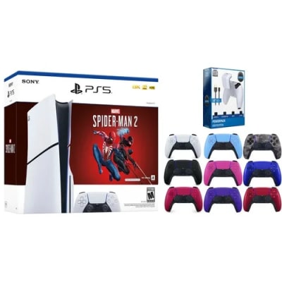 Sony PS5 Slim Disc Marvel’s Spider-Man 2 Bundle w/ Extra Controller and Battery — eSwappa Store