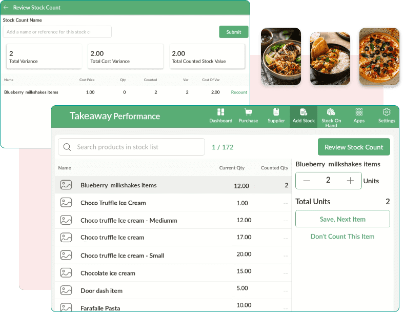 Menu and inventory management