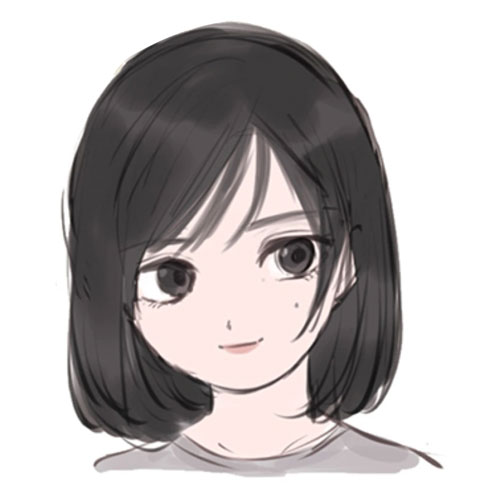 Dreamy☆Chelsea's human form, Chie Yumeno, a woman in her thirties with black hair and a bored expression.