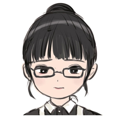 Rareko's human form, Arare Mutou, a girl in a maid uniform, wearing glasses and biting her lips in fear.