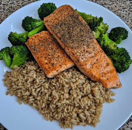 Basketball Star Inspired Salmon and Brown Rice Recovery Plate