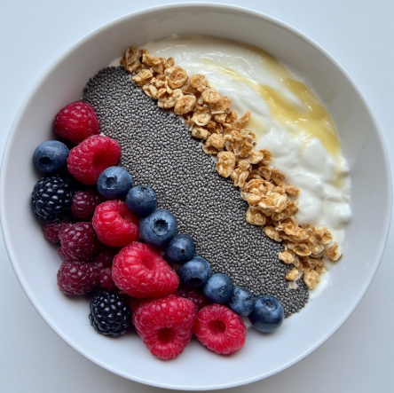 Ballet Dancer Inspired Greek Yogurt and Berry Bowl