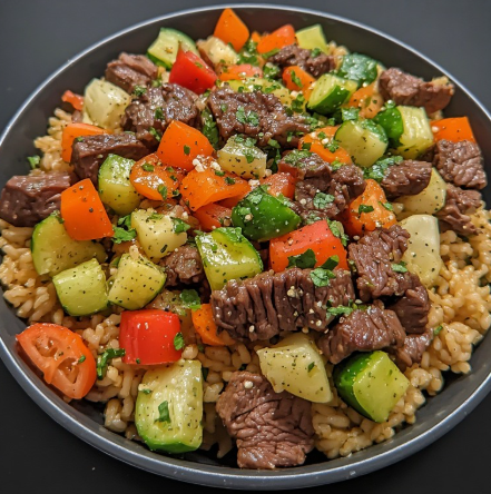 NFL Lineman Inspired Steak Rice Strength Lunch