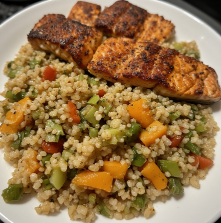 NFL Lineman Inspired Salmon & Quinoa Lunch