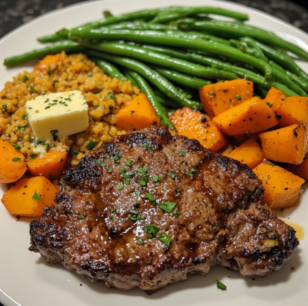 Powerlifter Inspired Steak, Sweet Potato & Veggies Dinner