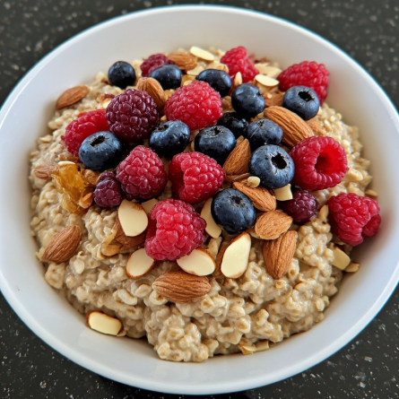 Ballet Dancer Inspired Oatmeal with Berries and Almonds