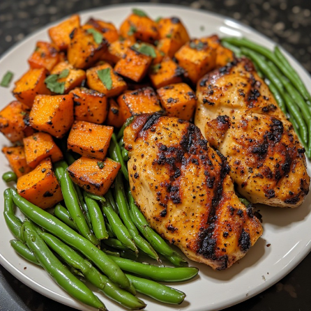 Powerlifter Inspired Grilled Chicken & Sweet Potato Plate