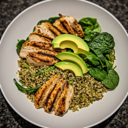 Basketball Star Inspired Chicken and Spinach Quinoa Bowl