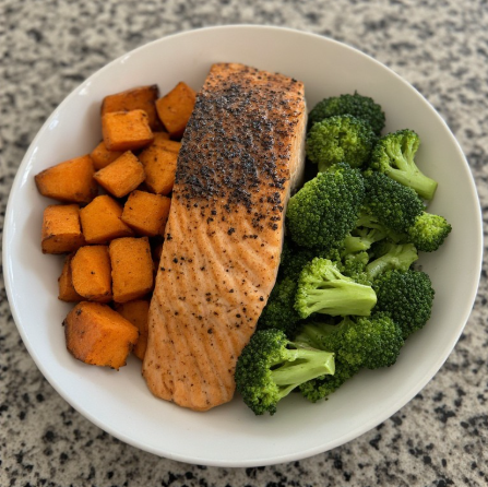 Ballet Dancer Inspired Sweet Potato and Salmon Bowl