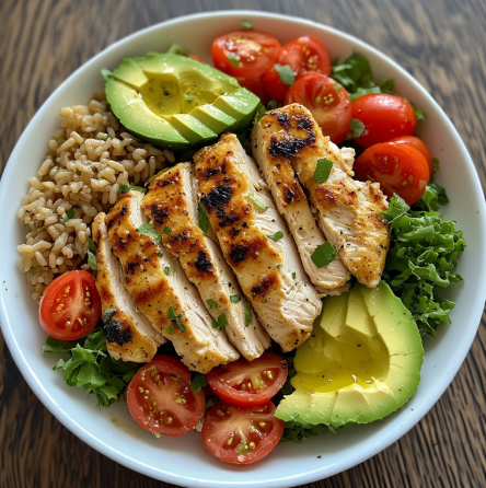 Olympic Gymnast Inspired Chicken Avocado Protein Bowl