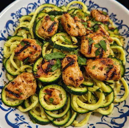 Famous Dancer Inspired Grilled Chicken and Zucchini Noodles
