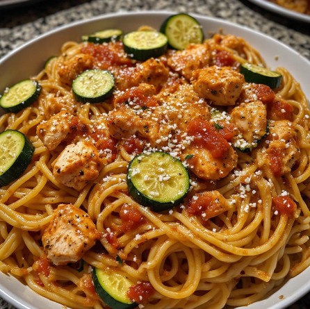 Olympic Swimmer Inspired Spaghetti with Chicken and Veggies