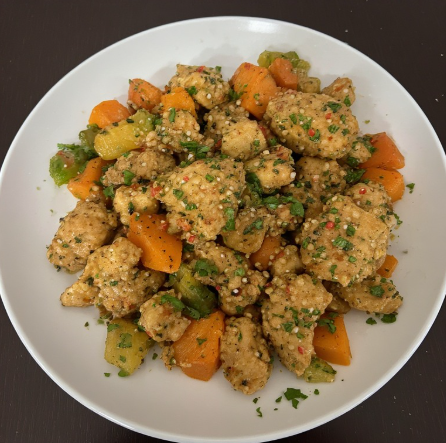 Tour de France Cyclist Inspired Sweet Potato Chicken Plate