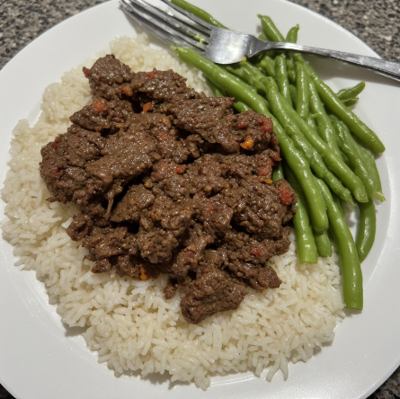 Bodybuilder Inspired Leg Day Beef & Rice Plate