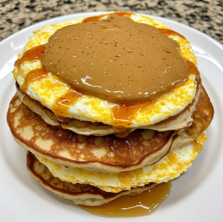 Bodybuilding Legend Inspired Pancake & Egg Breakfast Stack