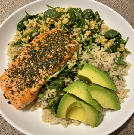 Kai Greene Inspired Salmon, Rice & Avocado Mega Recovery Meal