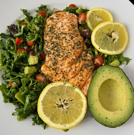 Hugh Jackman Inspired Salmon and Greens Fitness Plate