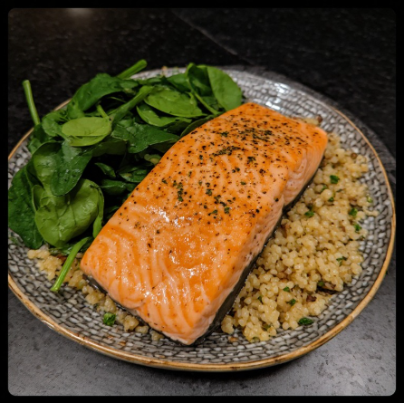 Candice Swanepoel Inspired Salmon & Veggie Dinner
