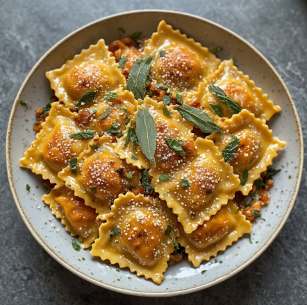 Pumpkin & Ricotta Whole Wheat Ravioli (Sweet-Savory)