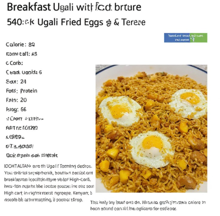 Breakfast Ugali with Fried Eggs & Terere
