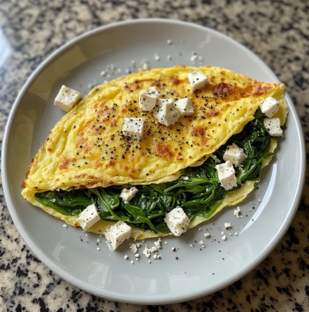 Greek Omelette with Feta and Spinach