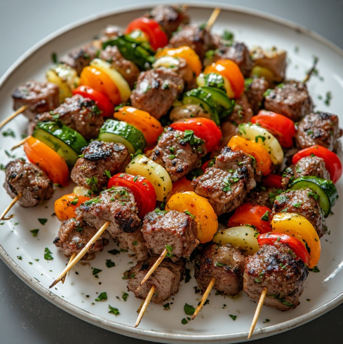 Greek Lamb and Vegetable Skewers