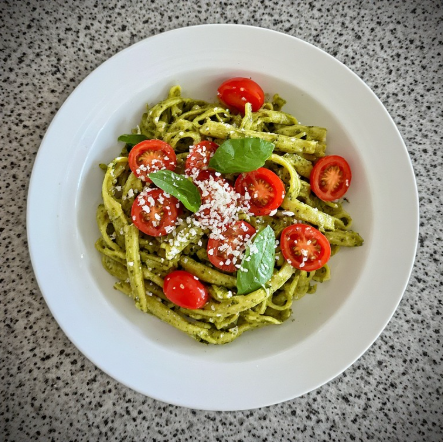 Greek Yogurt Pesto Protein Pasta