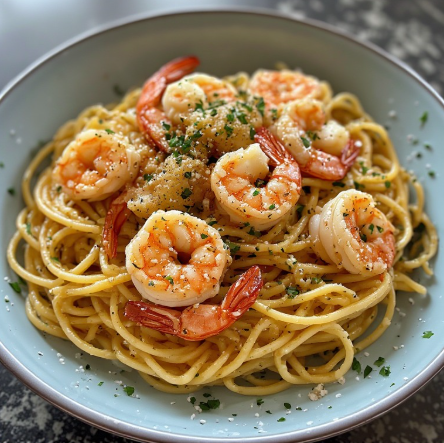 Shrimp Garlic Protein Spaghetti