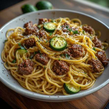 Beef & Zucchini Protein Spaghetti